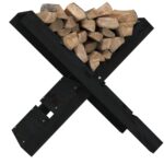 Porte-bûches Noir 47x39,5x48 cm Bois massif de pin – Image 2