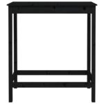 Ensemble de bar 5 pcs Noir Bois de pin massif – Image 5