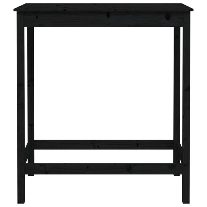 Ensemble de bar 5 pcs Noir Bois de pin massif – Image 5