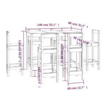 Ensemble de bar 7 pcs Bois de pin massif – Image 7