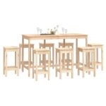 Ensemble de bar 9 pcs Bois de pin massif – Image 5