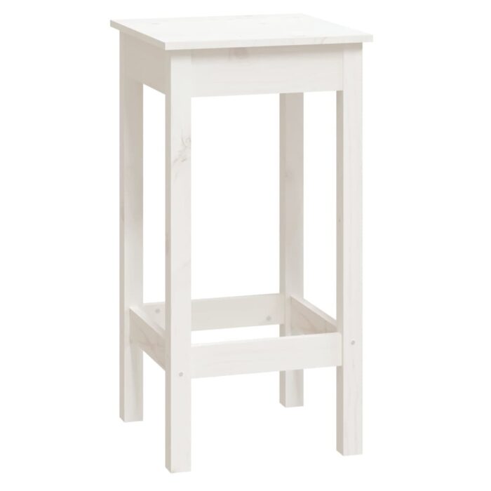 Ensemble de bar 9 pcs Blanc Bois de pin massif – Image 2