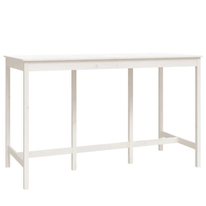 Ensemble de bar 9 pcs Blanc Bois de pin massif – Image 3