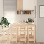 Ensemble de bar 9 pcs Bois de pin massif – Image 4