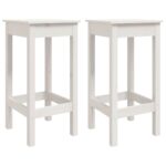Ensemble de bar 3 pcs Blanc Bois de pin massif – Image 3