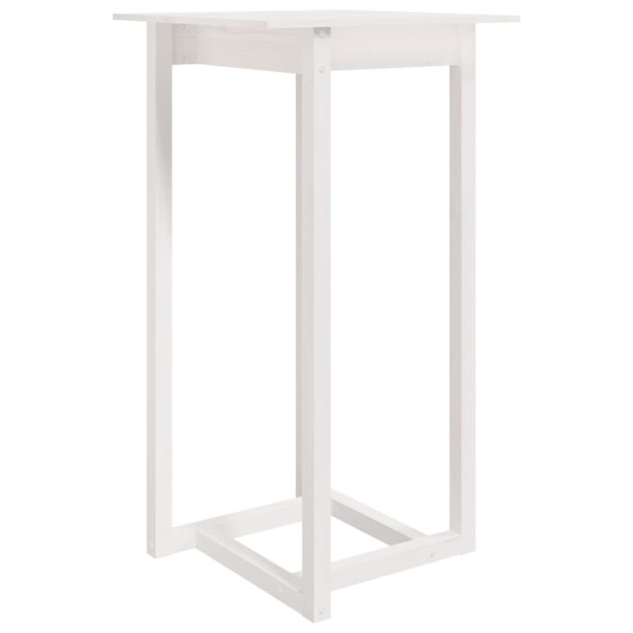 Ensemble de bar 3 pcs Blanc Bois de pin massif – Image 4