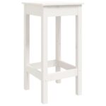 Ensemble de bar 3 pcs Blanc Bois de pin massif – Image 6