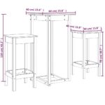 Ensemble de bar 3 pcs Blanc Bois de pin massif – Image 9