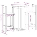 Ensemble de bar 3 pcs Bois de pin massif – Image 7