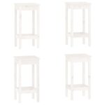 Ensemble de bar 5 pcs Blanc Bois de pin massif – Image 3