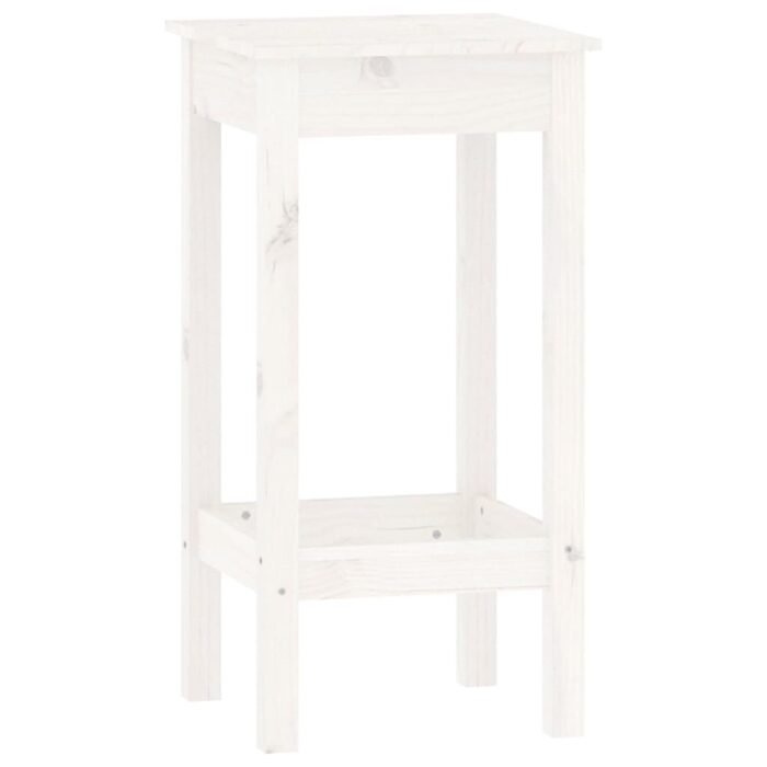 Ensemble de bar 5 pcs Blanc Bois de pin massif – Image 4