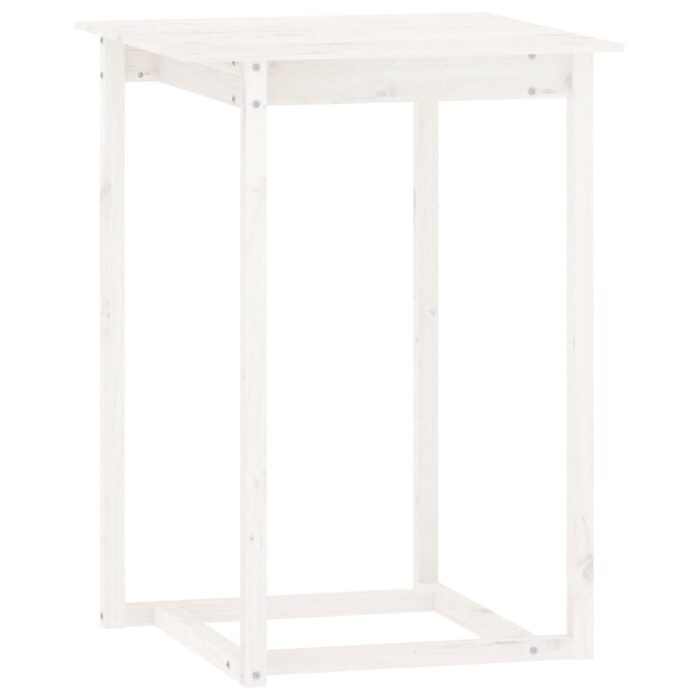 Ensemble de bar 5 pcs Blanc Bois de pin massif – Image 5