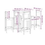 Ensemble de bar 5 pcs Bois de pin massif – Image 7