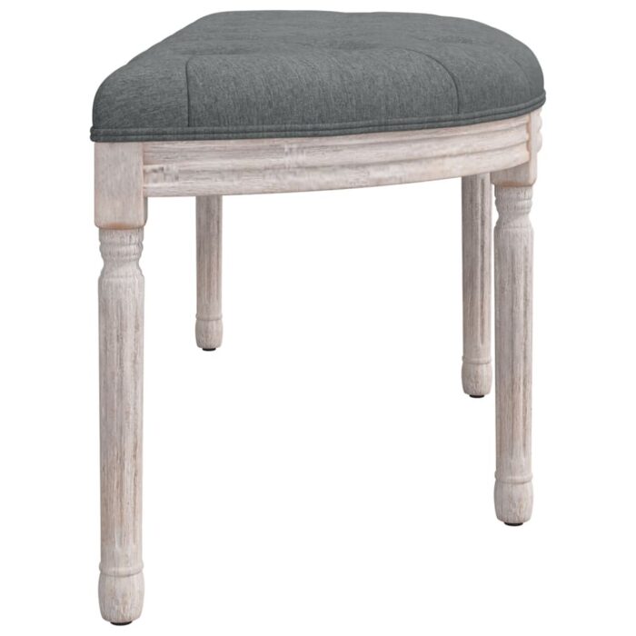 Banc Gris foncé 110,5x45x49 cm Tissu – Image 2