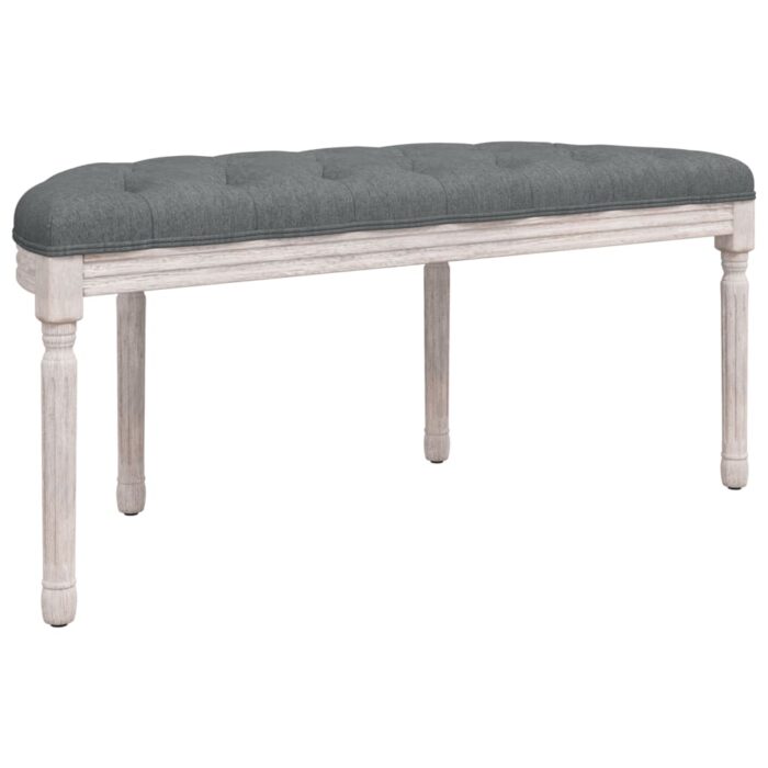 Banc Gris foncé 110,5x45x49 cm Tissu – Image 3