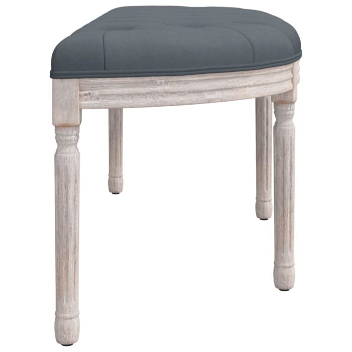 Banc Gris foncé 110,5x45x49 cm Velours – Image 2