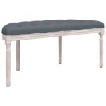 Banc Gris foncé 110,5x45x49 cm Velours – Image 3