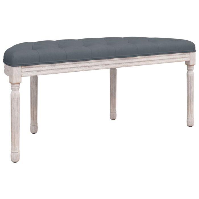 Banc Gris foncé 110,5x45x49 cm Velours – Image 3