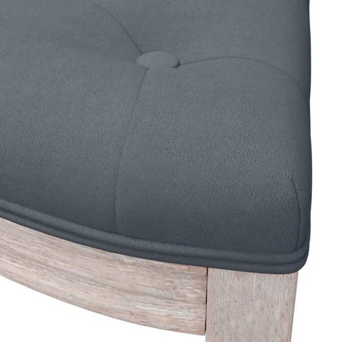 Banc Gris foncé 110,5x45x49 cm Velours – Image 4