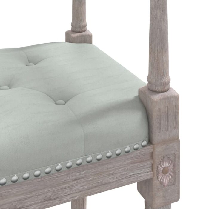 Banc Gris clair 110x40x70 cm Velours – Image 3