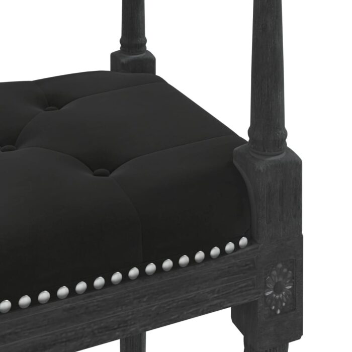 Banc Noir 110x40x70 cm Velours – Image 3
