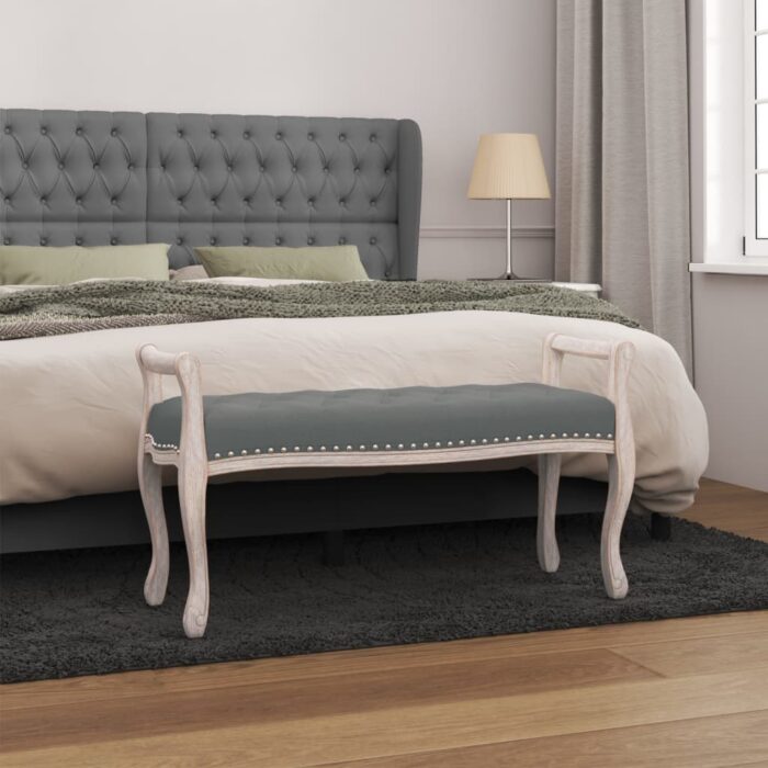 Banc Gris foncé 110x45x60 cm Tissu – Image 1