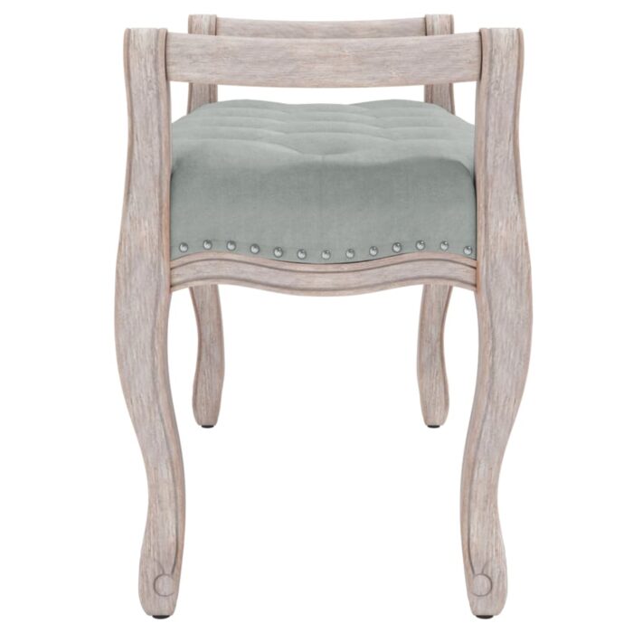 Banc Gris clair 110x45x60 cm Velours – Image 2