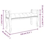 Banc Gris clair 110x45x60 cm Velours – Image 5