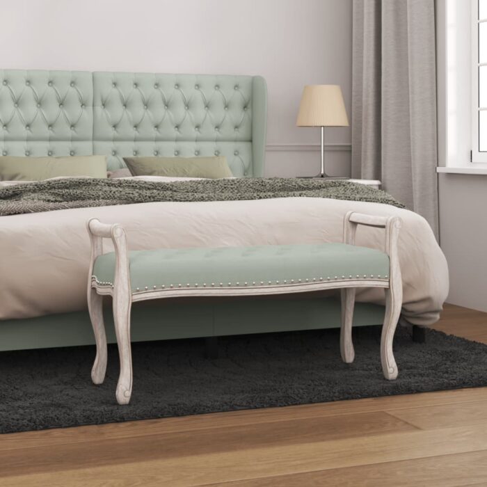 VXL8720287211846_m_en_hd_1.jpg Banc Gris clair 110x45x60 cm Velours – Image 1