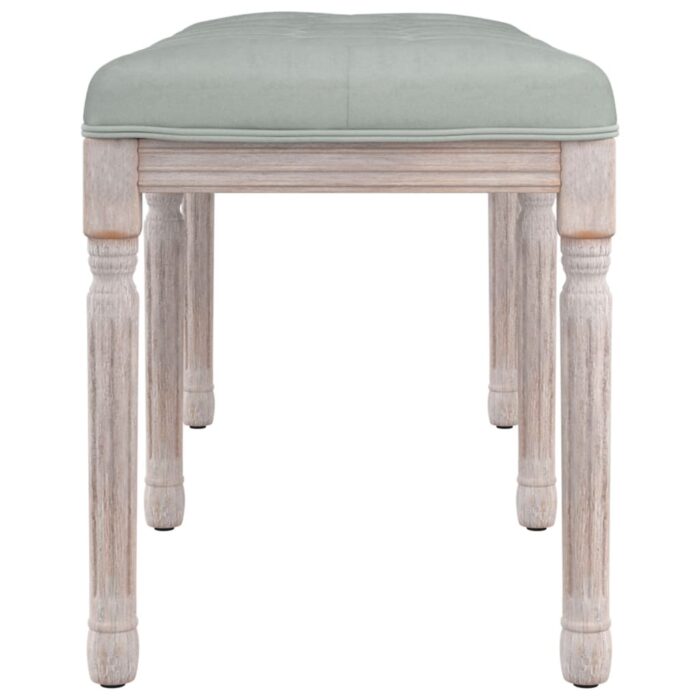 Banc Gris clair 110x40x49 cm Velours – Image 2