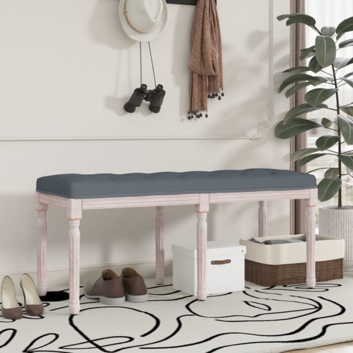 Banc Gris foncé 110x40x49 cm Velours – Image 1