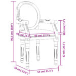 Chaise à manger gris foncé 54x56x96,5 cm tissu – Image 6