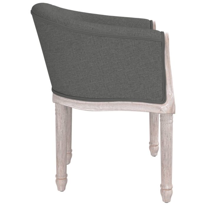 Chaise à manger Gris foncé Tissu – Image 2