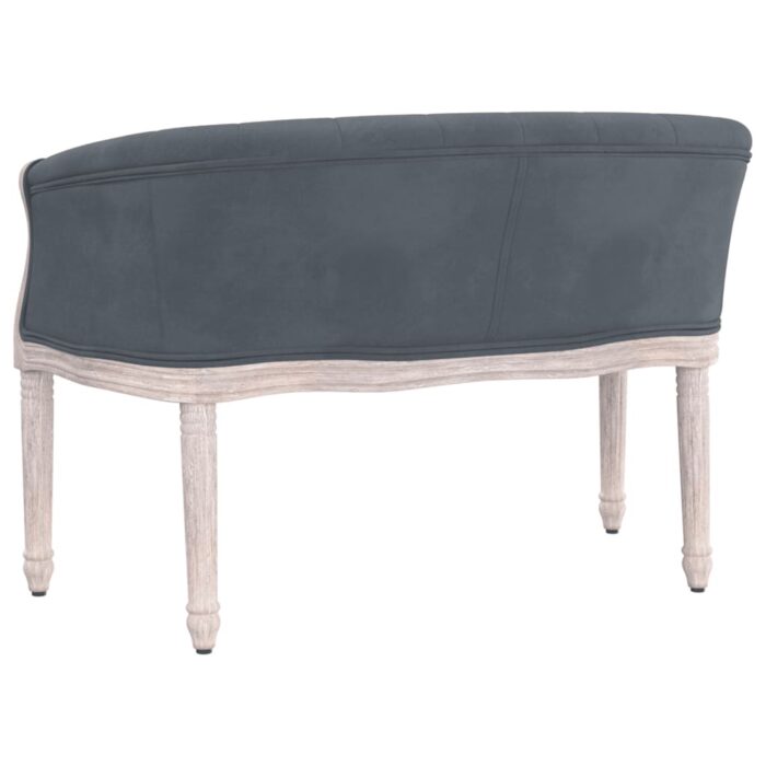 Banc Gris foncé 98x56x69 cm Velours – Image 3