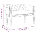 Banc Gris foncé 98x56x69 cm Velours – Image 6