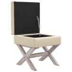 Tabouret de rangement 45x45x49 cm lin – Image 2