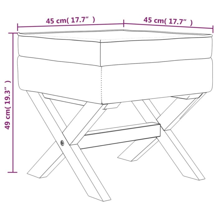 Tabouret de rangement 45x45x49 cm lin – Image 5