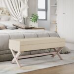 Tabouret de rangement 110x45x49 cm lin