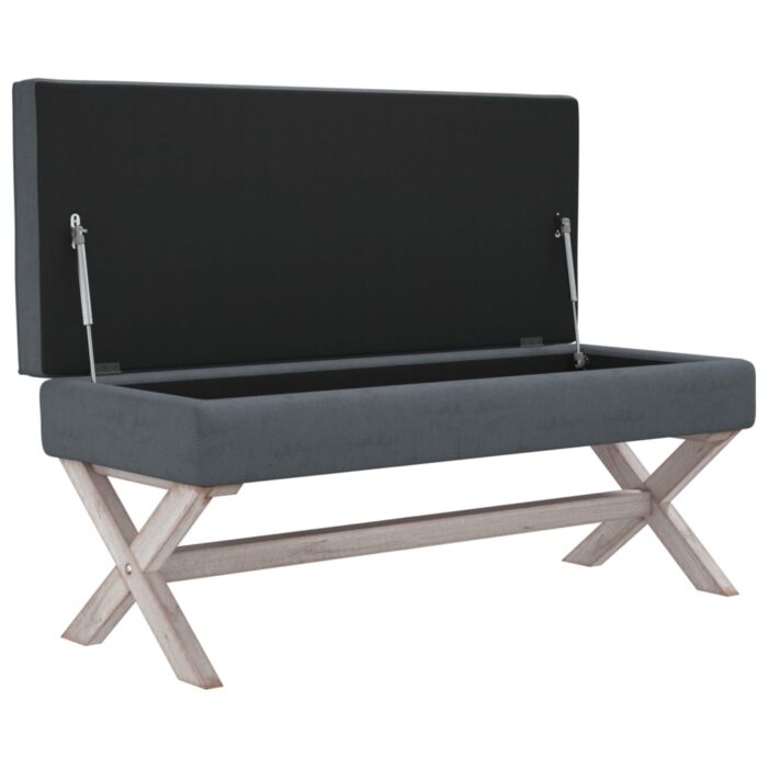 Tabouret de rangement Gris foncé 110x45x49 cm Velours – Image 2