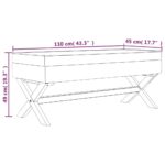 Tabouret de rangement Gris foncé 110x45x49 cm Velours – Image 5