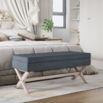 Tabouret de rangement Gris foncé 110x45x49 cm Velours