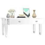 Table basse à miroir 106x45x45 cm Bois d'ingénierie et verre – Image 3