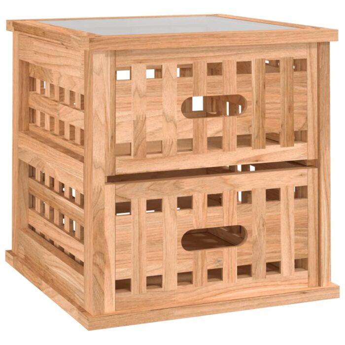 Tables de chevet 2 pcs 34x34x34 cm Bois massif de noyer – Image 2