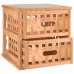 Tables de chevet 2 pcs 34x34x34 cm Bois massif de noyer – Image 3