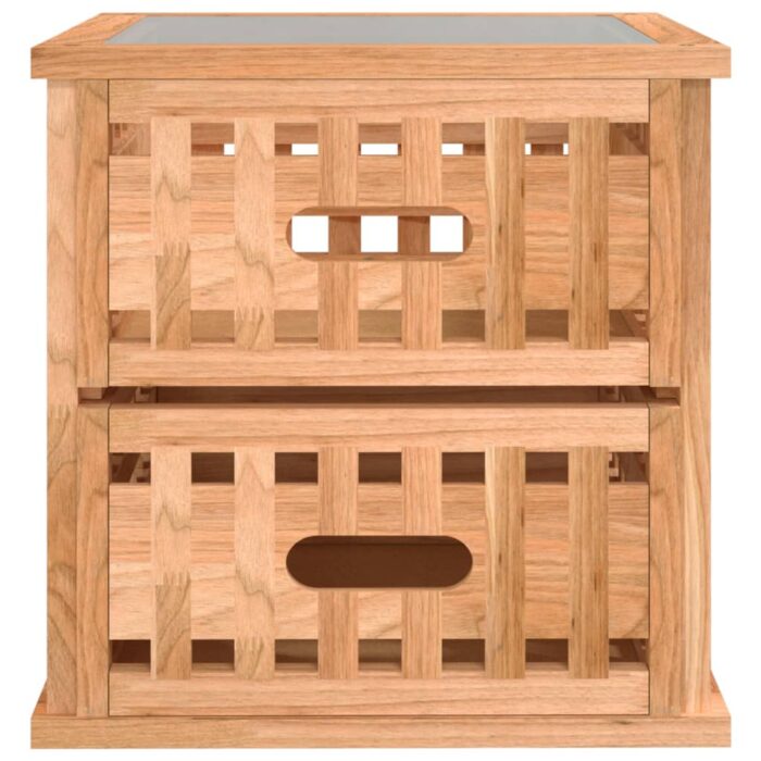 Tables de chevet 2 pcs 34x34x34 cm Bois massif de noyer – Image 4