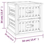 Tables de chevet 2 pcs 34x34x34 cm Bois massif de noyer – Image 7