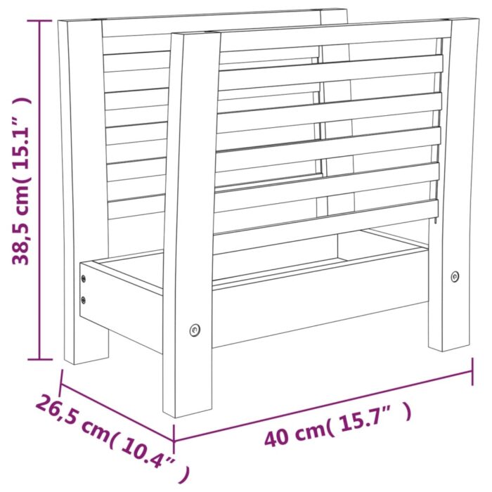 Porte-revues 40x26,5x38,5 cm Bois massif de noyer – Image 4
