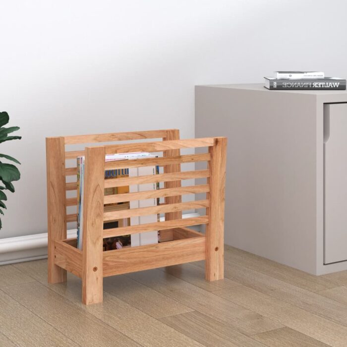Porte-revues 40x26,5x38,5 cm Bois massif de noyer – Image 1