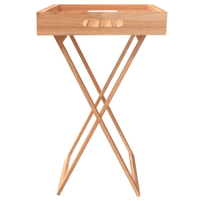 Table à plateau pliante 52x36x56,5 cm Bois massif de noyer – Image 2