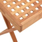 Table à plateau pliante 52x36x56,5 cm Bois massif de noyer – Image 3